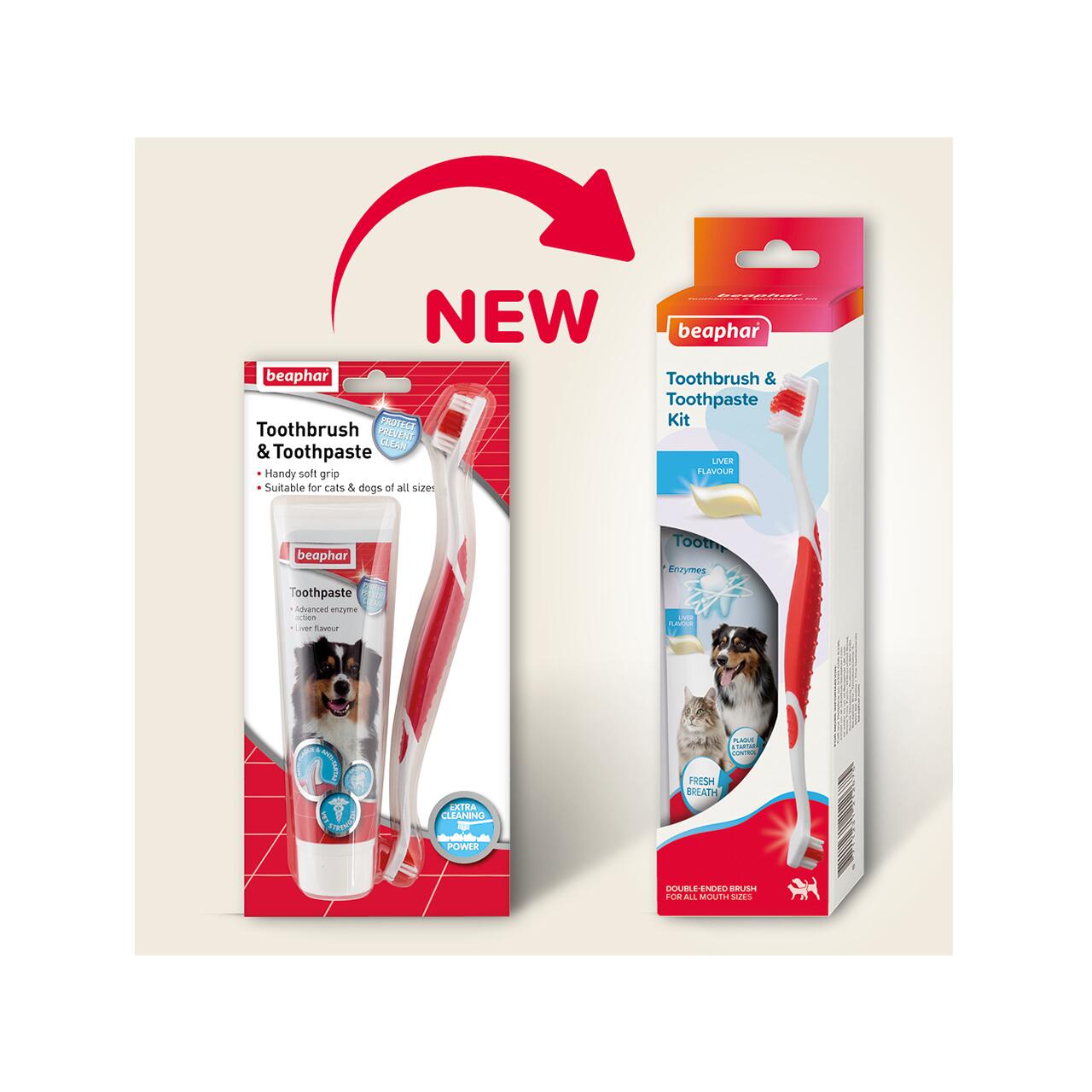 Kit Dentar Pasta+Periuta Pentru Caini Si Pisici Beaphar 100g