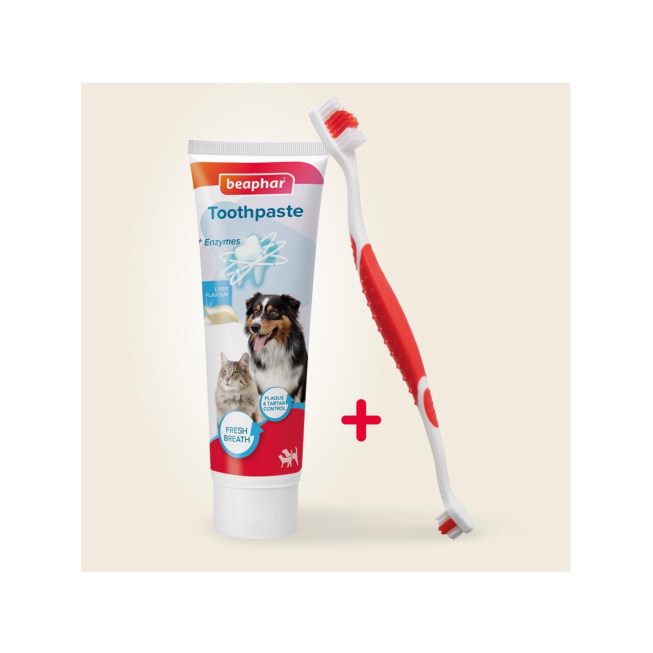 Kit Dentar Pasta+Periuta Pentru Caini Si Pisici Beaphar 100g