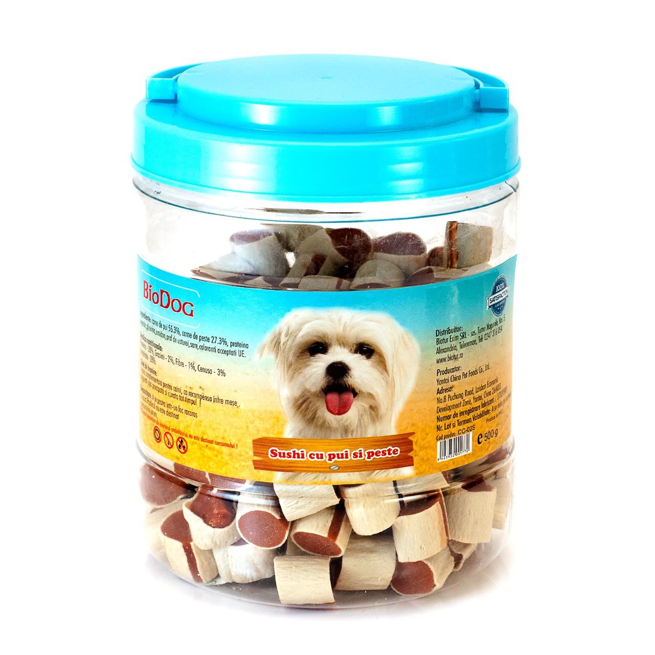 Recompense Pentru Caini Biodog Sushi Cu Pui Si Peste 500gr