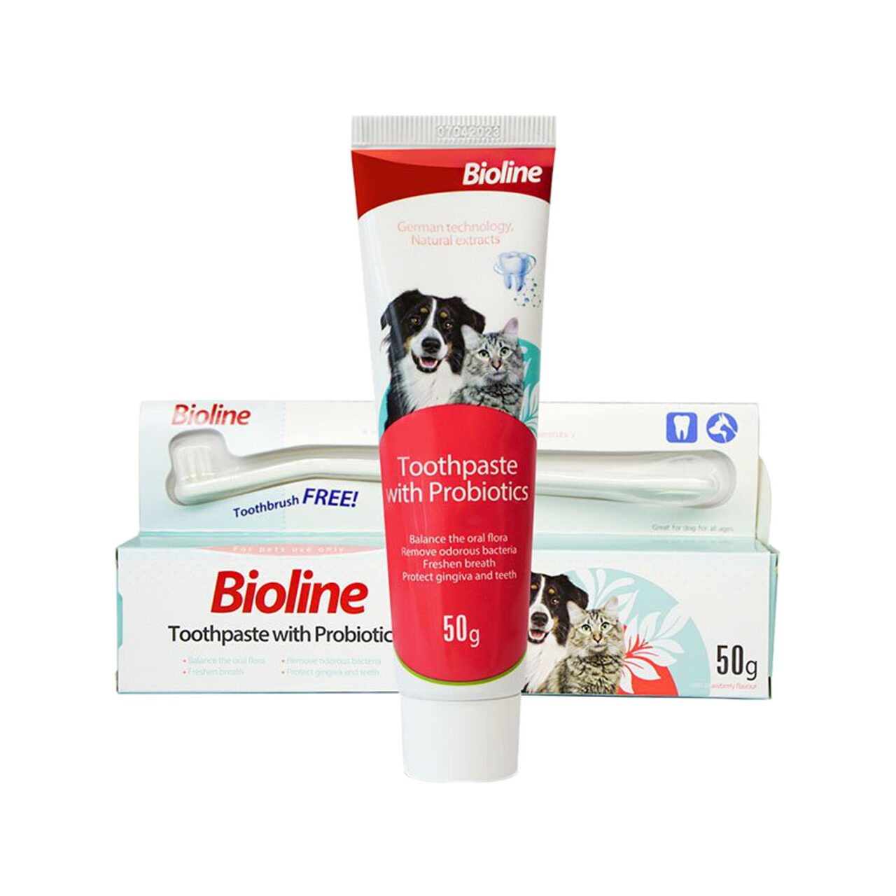 BIOLINE PASTA DE DINTI CU PROBIOTICE PENTRU CAINI SI PISICI 50G