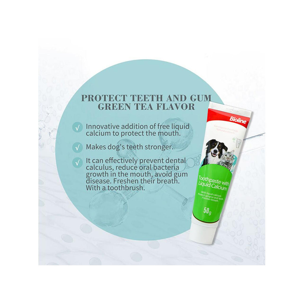 BIOLINE PASTA DE DINTI CU CALCIU PENTRU CAINI SI PISICI 50G