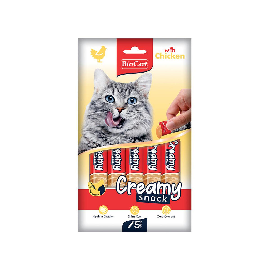 BIOCAT SNACK CREMA PENTRU PISICI CU PUI DISPLAY (12 PACHETE x 5 PLICULETE x 14g)