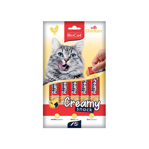 BIOCAT SNACK CREMA PENTRU PISICI CU PUI DISPLAY (12 PACHETE x 5 PLICULETE x 14g)