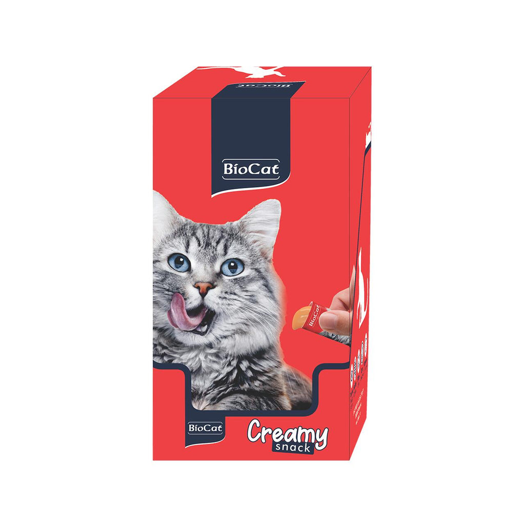 BIOCAT SNACK CREMA PENTRU PISICI CU PUI DISPLAY (12 PACHETE x 5 PLICULETE x 14g)