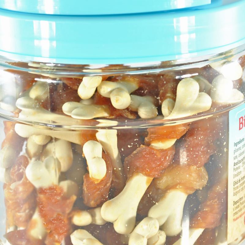 Recompense Pentru Caini Biodog Os Din Calciu Cu Piept De Pui Răsucit 500g