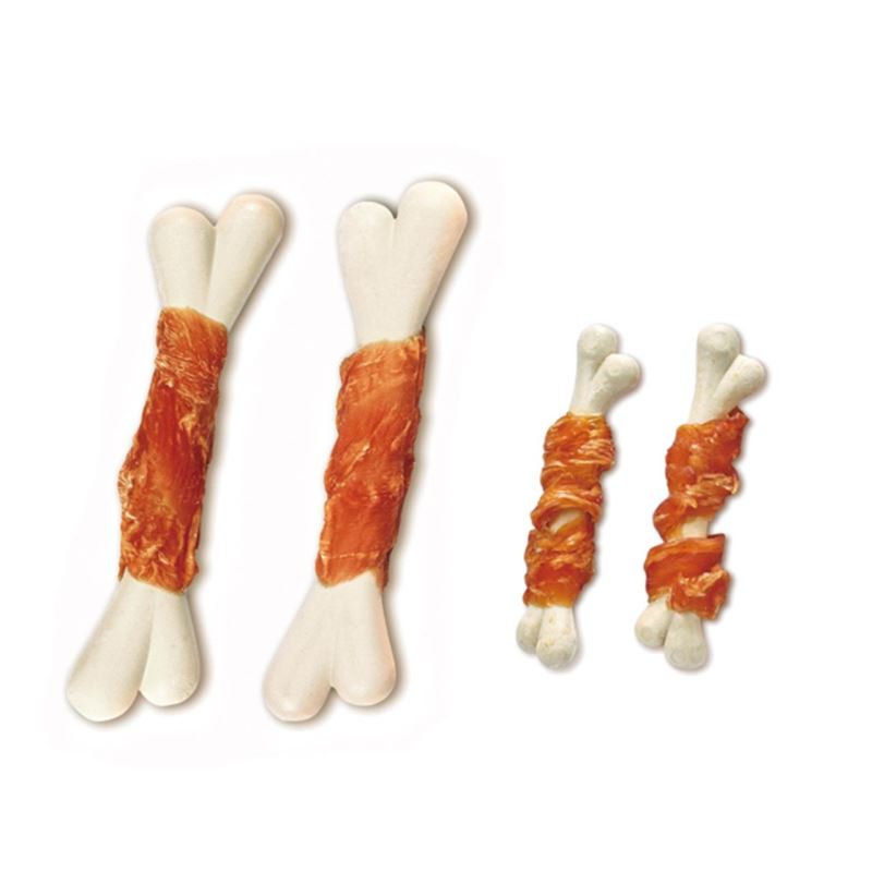 Recompense Pentru Caini Biodog Os Din Calciu Cu Piept De Pui Răsucit 500g